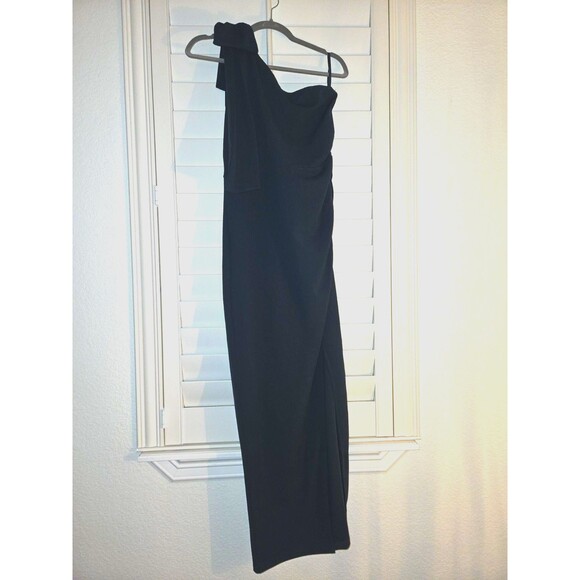 One Shoulder Long Formal Dresses Teal Bodycon Wedding/Formal Slit Maxi Dress - Picture 4 of 7